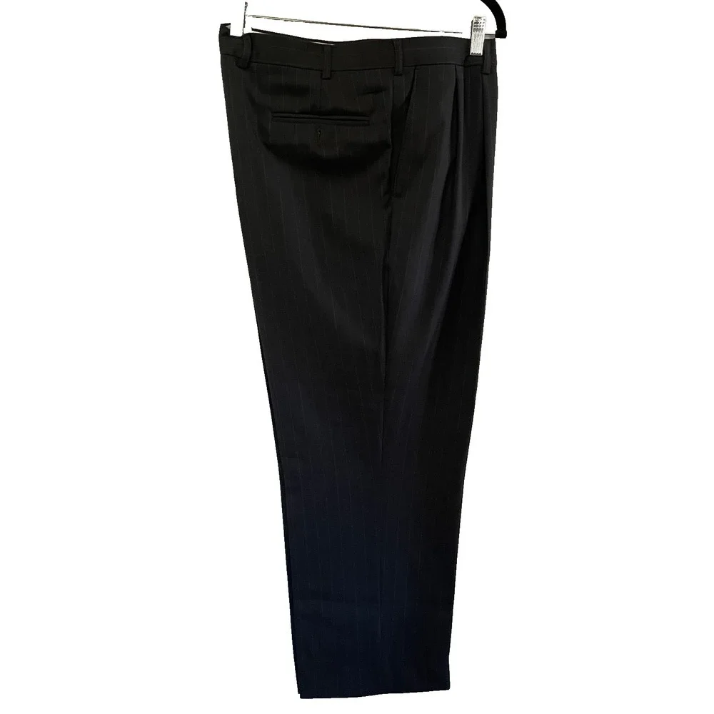 Men's Oscar de‎ la Renta Suit (Jacket & Pants Set) Grey Pinstripe 100% wool